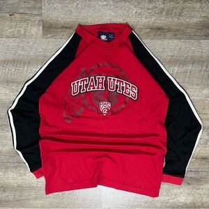 Vintage University of Utah Utes Long Sleeve T Shirt Men’s L Red Football READ